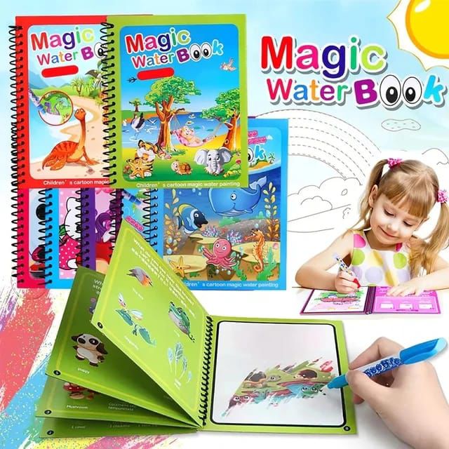 Magic Water Book Painting Drawing Coloring Board Book Magic Water Pen ( Random Book )